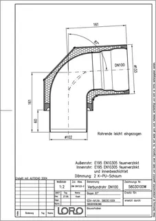 LORO-VERBUNDROHR-BOGEN 87 GR.DN 100 – Bild 2
