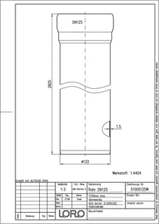 LORO-XCL ROHR 1.4404 1MU.2750 MM DN 125 – Bild 2