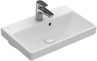 ARTO-Waschtisch kompakt eckig 550x370mm 1HL m ÜL unterbaufähig weiß