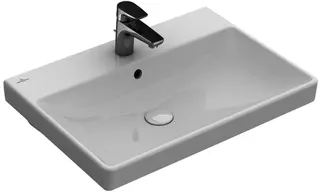 ARTO-Waschtisch eckig 650x470mm 1HL m ÜL unterbaufähig weiß