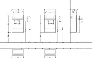 ARTO-Waschtisch-Unterschrank f. Handwaschb 360mm 340x515x200 1 Tür links VT=Grey – Bild 2