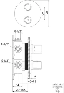 Steinberg FMS für Unterputzthermostat 100 4123 3, chrom