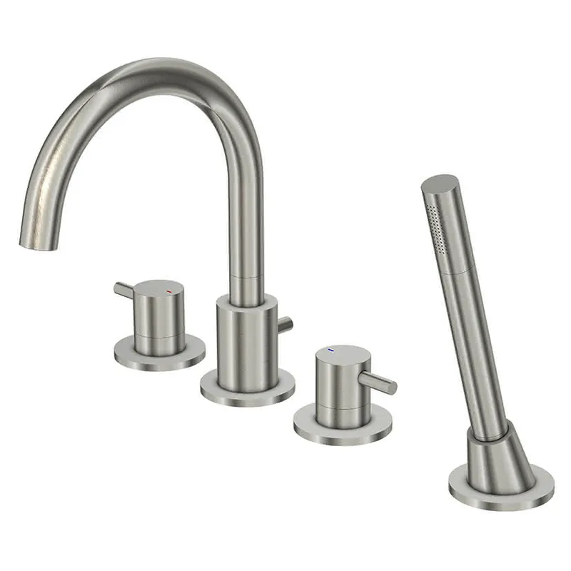 Steinberg 4-Loch Wannenrand-Armatur 100 2400 BN, brushed nickel