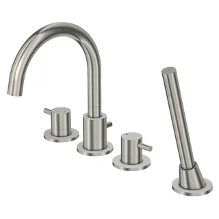 Steinberg 4-Loch Wannenrand-Armatur 100 2400 BN, brushed nickel