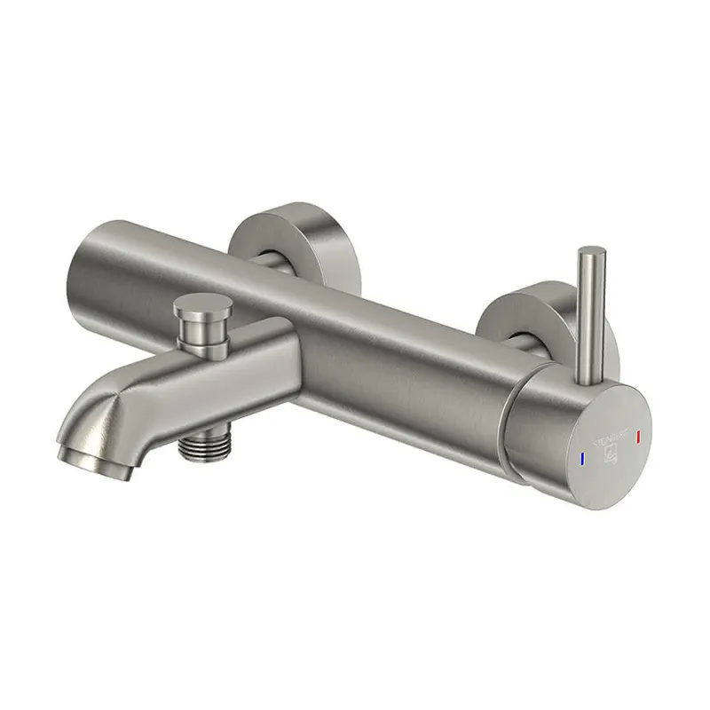 Steinberg Aufputz-Einhebelmischer für Wanne 100 1100 BN, brushed nickel