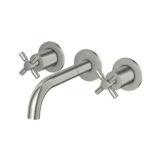 Steinberg 3-Loch Waschtisch-Wand-Armatur 250 1902 BN, brushed nickel