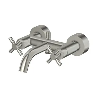 Steinberg Wanne/Brause-Zweigriffarmatur 250 1100 BN, brushed nickel