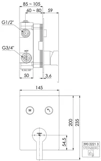Steinberg Unterputz-Einhebelmischer (FMS) 390 2221 3, chrom