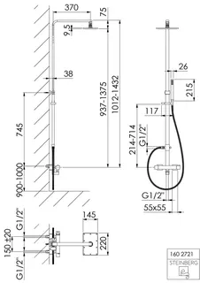 Steinberg Brauseset 160 2721 BN, brushed nickel – Bild 2