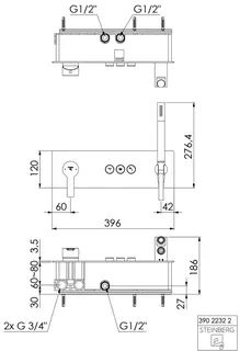 Steinberg Unterputz-Einhebelmischer 390 2232 2, chrom