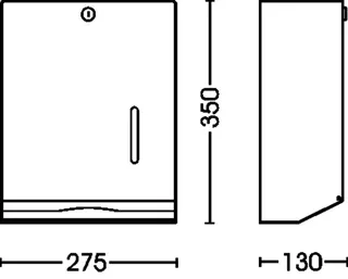 CWS Universal-Faltpapierhandtuchspender Edelstahl, 750, 350x275x130mm – Bild 2