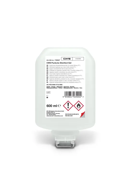 PureLine Disinfect Gel 600 ml 8 Flaschen