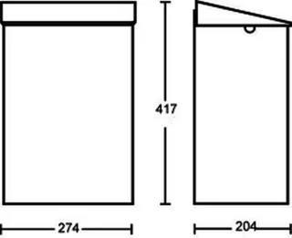 CWS Abfallbehälter, Aluminium, 15 l HxBxT 417x278x213 mm – Bild 2