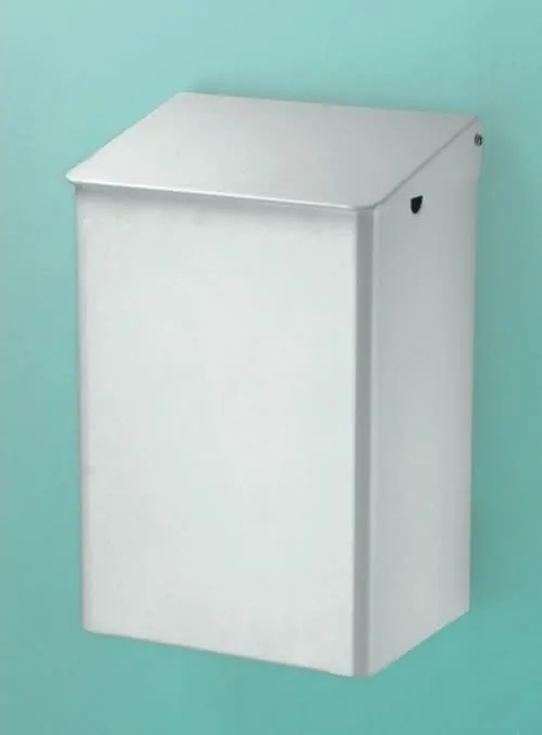 CWS Abfallbehälter, Aluminium, weiß, 6 l HxBxT 320x212x164 mm