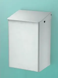 CWS Abfallbehälter, Aluminium, weiß, 6 l HxBxT 320x212x164 mm