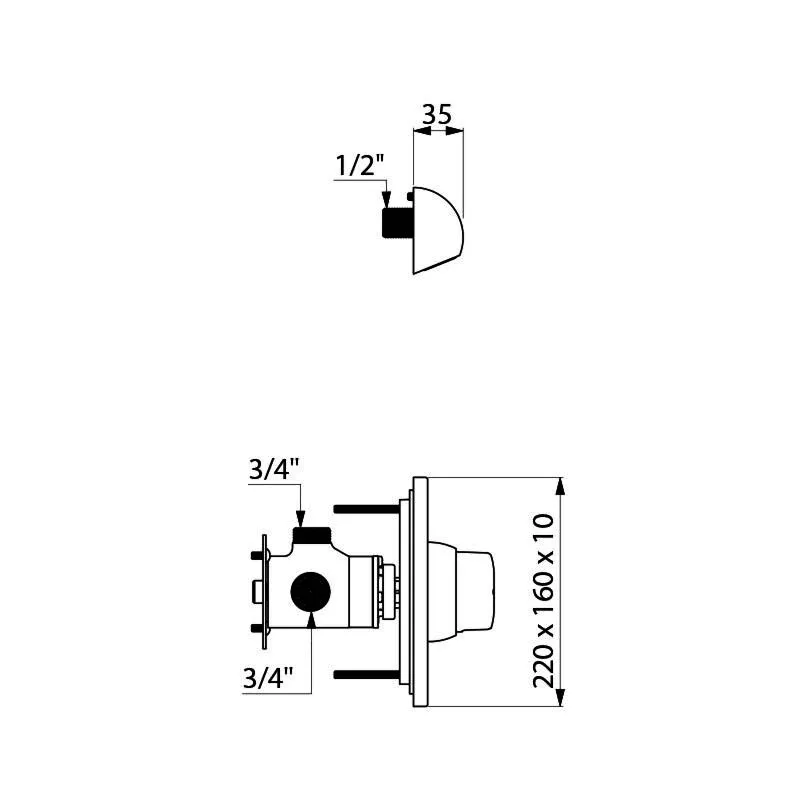 KD DU-Mischbatterie TEMPOMIX UP dicht Set 2/2 ROUND (f.790BOX)