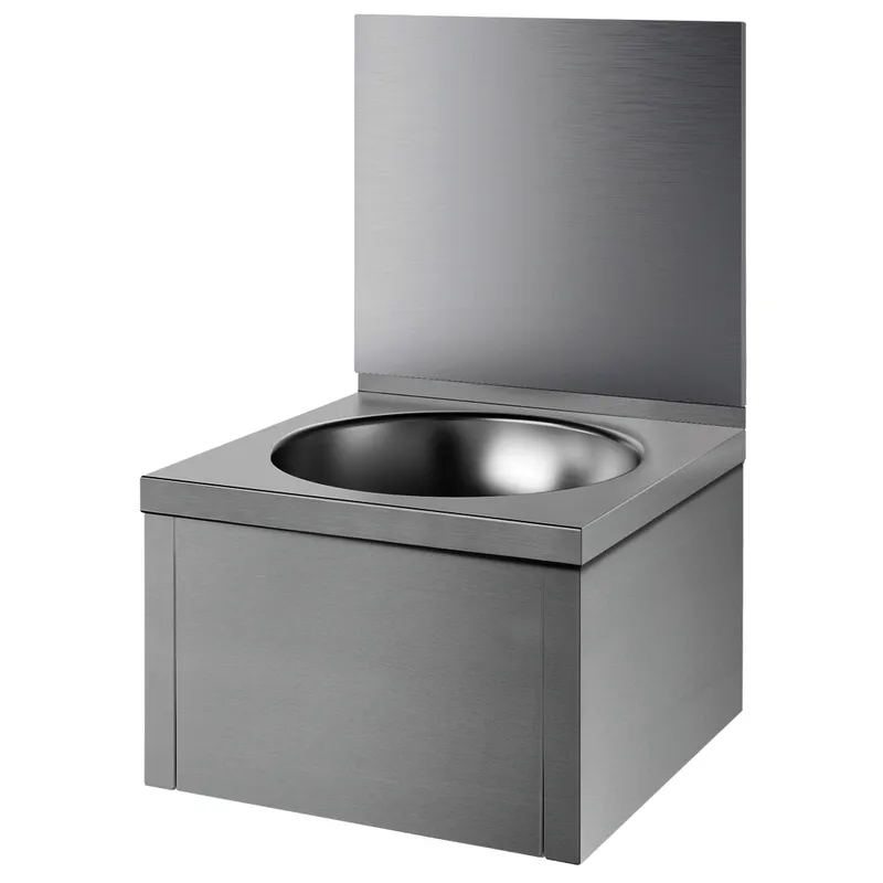 KD Waschtisch SXS o. Armatur mit Rückwand Edst. 1.4301 satiniert