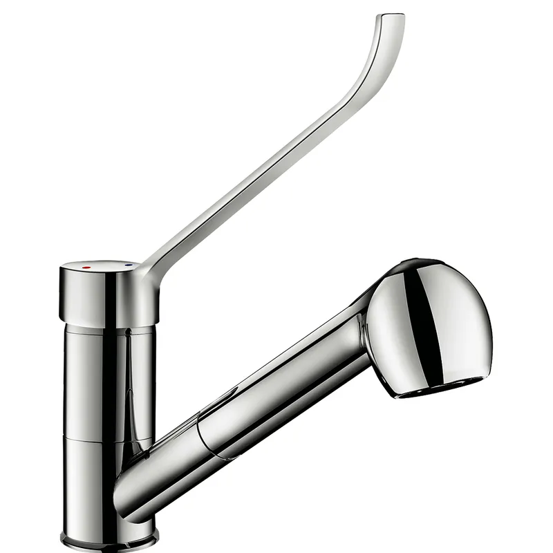 KD EHM med. Bereich Schwenkauslauf H105mm, Auszugbr.,Hygienehebel
