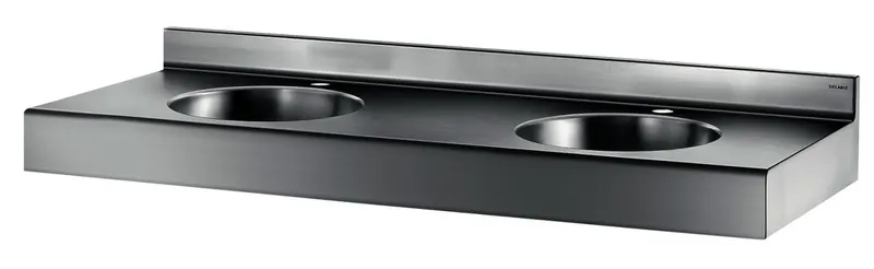 KD Reihen-Waschtisch DUPLO RP 2 Plätze Hl.D35 o.Überl. Edst.1.4301 sat