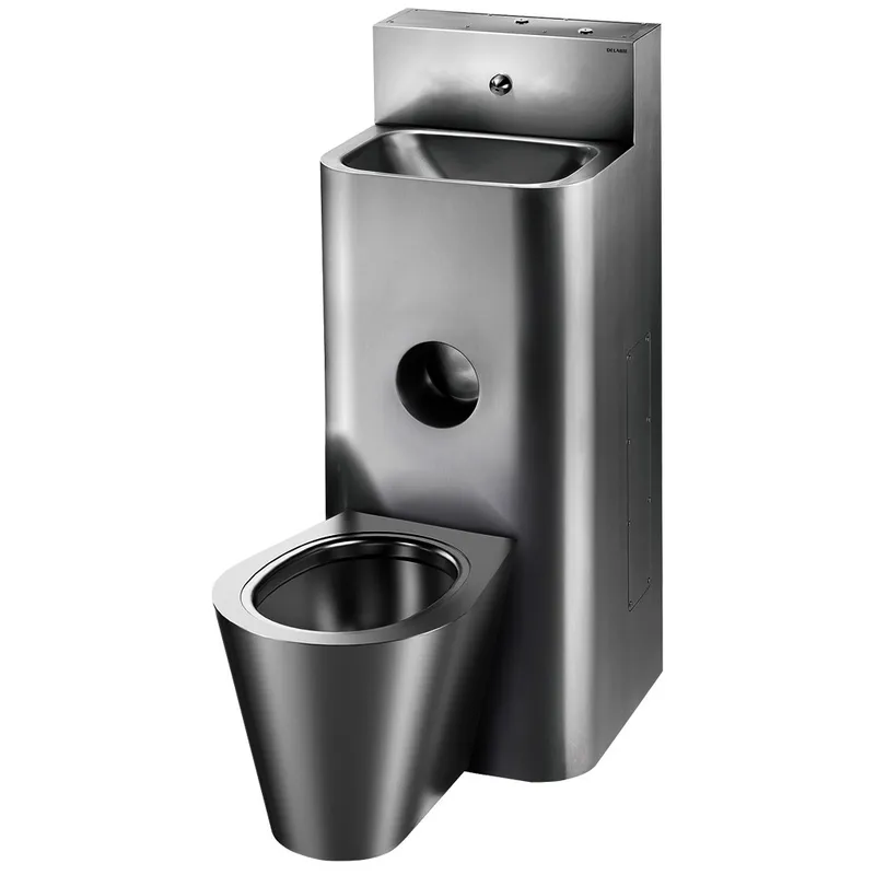 KD Gefängniskombi KOMPACT Waschtisch WC bodenst. mi Edst. 1.4301 sat