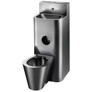 KD Gefängniskombi KOMPACT Waschtisch WC bodenst. mi Edst. 1.4301 sat
