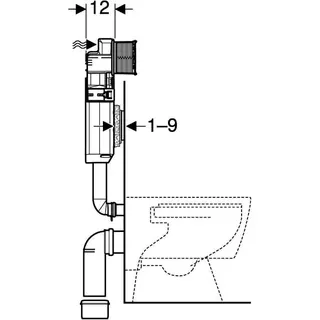 Geberit Sigma UP-SPK 12 cm, 6 / 3 Liter Spülbogen angeschweisst – Bild 5
