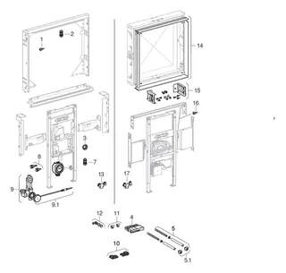 Geberit Duofix Montageplatte für Waschtisch mit US zwei Auslaufarmaturen – Bild 4