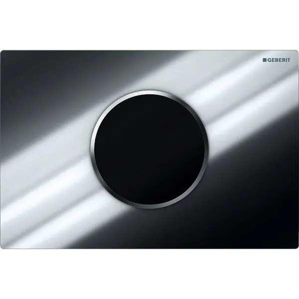 Geberit Sigma10 WC-Strg. elektron.Spül, Batt. 2-M-Sp., auto./bl/BT, hgl.verchr./chrm