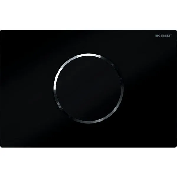 Geberit Sigma10 WC-Strg. elektron.Spül, Batt. 2-M-Sp., auto./bl/BT, schw/hgl.verchr.