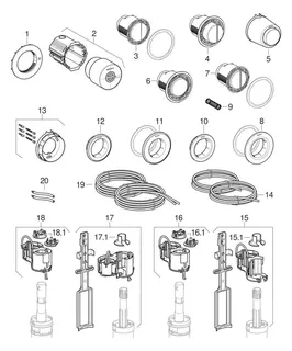 Geberit Typ 01 Fernbetätigung, pneumatisch 1-Mengen-Sp., UP-Drücker, chrma l., Etc – Bild 4