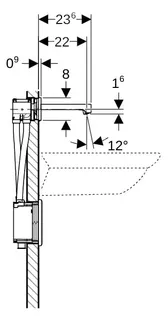 Geberit Brenta Waschtisch-Arm.,Wandmontage, Netzbetr. f. UP-Funkt.Box Therm.Misch.,L:22cm, swm – Bild 3
