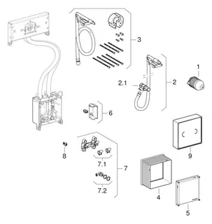 Geberit Brenta Waschtisch-Arm.,Wandmontage, Netzbetr. f. UP-Funkt.Box Therm.Misch.,L:22cm, swm – Bild 5