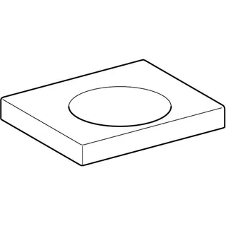 Geberit Preciosa II Waschtisch mit Ablagefläche 60x50cm, ohne Hahnloch, ohne Überlauf, weiß – Bild 3