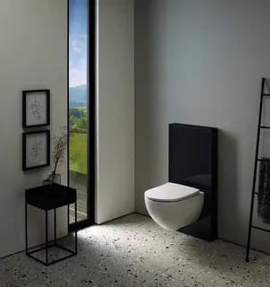 Geberit Monolith Plus Sanitärmodul f. WWC 101cm, Glas lava / alu. schwarzchrom – Bild 3