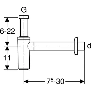 Geberit Tauchrohrgeruchsverschluss für Waschtisch Abg. horiz., d32, G1 1/4, chrg, Handel – Bild 4