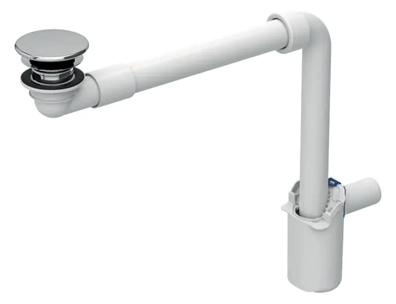 Geberit Waschtisch Ablauf, Raumsparmodell, DN40 mit freiem Auslauf, Ventilab. chrg