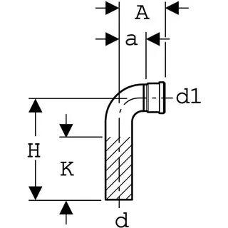 Geberit Anschlussbogen 90Gr mit Steckmuffe d56 – Bild 4