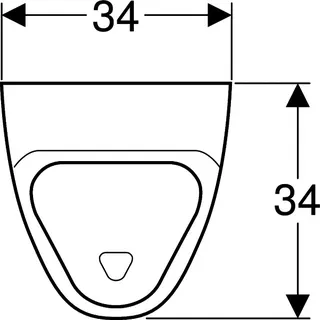 Geberit Alivio Urinal, Zulauf von hinten Abgang nach hinten oder unten, weiß Tect – Bild 4