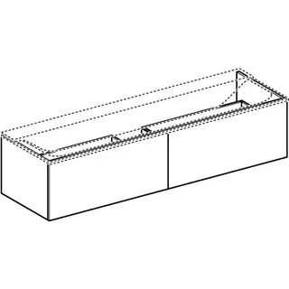 Geberit Xeno2 Unterschrank f. Waschtisch aus VARICOR mit zwei Hl., 159,5x35x47,3cm, weiß – Bild 3