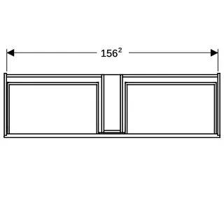 Geberit Xeno2 Unterschrank f. Waschtisch aus VARICOR mit zwei Hl., 159,5x35x47,3cm, weiß – Bild 5