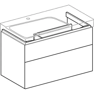 Geberit Xeno2 Unterschrank f. Waschtisch m. Ablg. rechts m. 2 Schubl., 88x53x46,2cm, greige – Bild 2