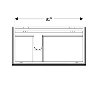 Geberit Xeno2 Unterschrank f. Waschtisch m. Ablg. rechts m. 2 Schubl., 88x53x46,2cm, greige – Bild 4