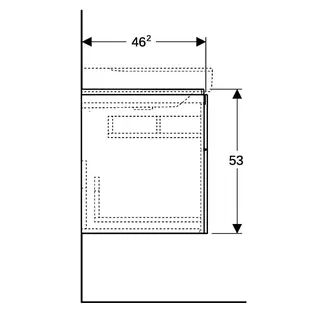 Geberit Xeno2 Unterschrank f. Waschtisch m. Ablg. rechts m. 2 Schubl., 88x53x46,2cm, greige – Bild 5