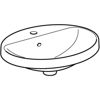 Geberit VariForm Einbauwaschtisch, oval mit HLB, 50x45cm, mit Überlauf, weiß, KeraTect – Bild 2