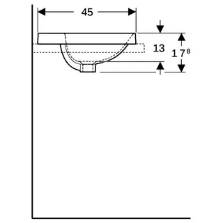 Geberit VariForm Einbauwaschtisch, oval mit HLB, 50x45cm, mit Überlauf, weiß, KeraTect – Bild 5