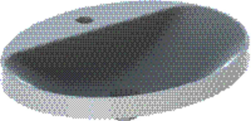 Geberit VariForm Einbauwaschtisch, oval mit HLB, 60x48cm, ohne Überlauf, weiß, KeraTect