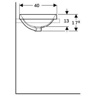 Geberit VariForm Einbauwaschtisch, elliptisch 60x40cm, o. Hl, mit Überlauf, weiß, KeraTect – Bild 5
