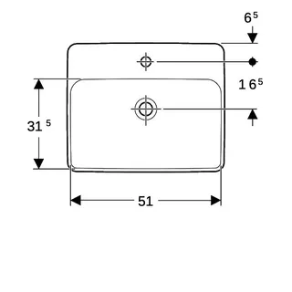 Geberit VariForm Einbauwaschtisch, rechteckig mit HLB, 55x45cm, ohne Überlauf, glasiert/weiß – Bild 5