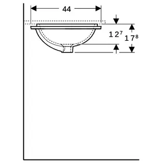 Geberit VariForm Unterbau-Waschtisch, rechteckig 53x44cm, o. Hl, ohne Überlauf, weiß, KeraTect – Bild 5