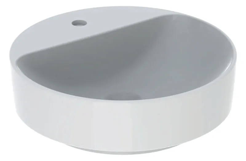 Geberit VariForm Aufsatzwaschtisch, rund mit HLB, d: 45cm, ohne Überlauf, weiß, KeraTect
